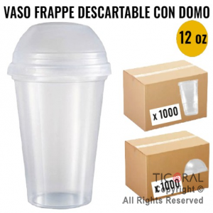 VASO FRAPPE CON TAPA DOMO (X BULTO) 12 OZ 355 ML -LINEA NUEVA YORK x 1000